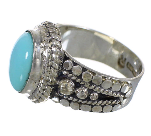 Turquoise Authentic Sterling Silver Southwest Ring Size 7-1/4 QX83742